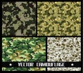 Set of different vector camouflages Royalty Free Stock Photo