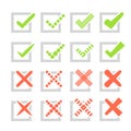 Set of different vector check marks or ticks and Royalty Free Stock Photo