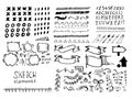 Set of different vector elements in doodle style Royalty Free Stock Photo