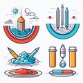 set of different vector illustrations for science and medicineset medicine Royalty Free Stock Photo