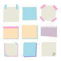 Set of different vector note papers Royalty Free Stock Photo