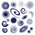 Set of different vector spiral design elements Royalty Free Stock Photo