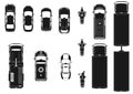 Set of different vehicle icons.