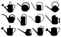 Set of different watering cans Royalty Free Stock Photo