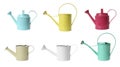 Set with different watering cans on white background. Banner design Royalty Free Stock Photo