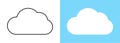 Set with different weather icons. Icons of clouds on a white and blue background. Weather vector logo. Royalty Free Stock Photo