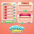Set of different windows for the user interface of computer games