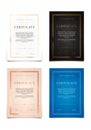 Set of different winner luxury certificate, diploma in on white