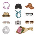 Set of different woman's accessories