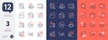 Set of Difficult stress, Account and Wallet line icons. For design. Vector