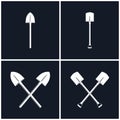 Set of Digging and Pick Up Shovels Royalty Free Stock Photo