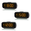 Set of digital clocks with different time