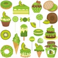 Set of digital elements with kiwi candies