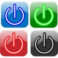 Set of digital glowing power button for computer and technology use Royalty Free Stock Photo