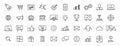 Set of 40 Digital Marketing web icons in line style. Social, networks, feedback, communication, marketing, ecommerce. Vector Royalty Free Stock Photo