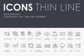 DIGITAL PROTECTION Thin Line Icons Royalty Free Stock Photo