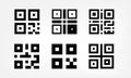 Set of digital qr code icons Royalty Free Stock Photo