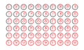 Set of digital timers or stopwatches with a period or time cutoff with an interval of 1 second