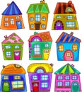 Colorful Doodle Quirky Detached Houses