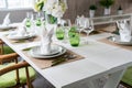 Set Dining Room Table in house Royalty Free Stock Photo