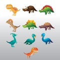 set of dinosaur icons. Vector illustration decorative design