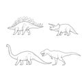 Set of Dinosaurs Illustration isolated on white background. Vector Royalty Free Stock Photo