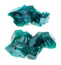 Set of Dioptase copper emerald crystals cutout