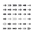 Set of Directional Arrow Monochrome Signs. Right Direction Icons, Next Step Graphic Elements for Website Navigation Royalty Free Stock Photo