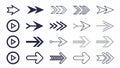 Set of directional arrows, wayfinding and flow symbols collection vector design Generative AI