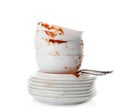 Set of dirty dishes isolated Royalty Free Stock Photo