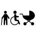 Set of disabilityRelated Vector Line Icons. Includes such Icons as a disabled, crutches, hearing aid, blind, sports for Royalty Free Stock Photo