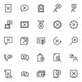 Set of disapprove line icons