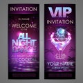 Set of disco background banners. All night dance cocktail