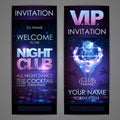 Set of disco background banners. Cocktail Night club poster Royalty Free Stock Photo