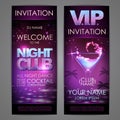 Set of disco background banners. Cocktail Night club poster Royalty Free Stock Photo