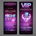 Set of disco background banners. Cocktail Night club poster Royalty Free Stock Photo