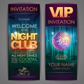 Set of disco background banners. Night club
