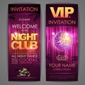 Set of disco background banners. Night club