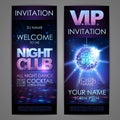 Set of disco background banners. Night club poster