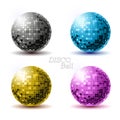 Set of disco balls. Royalty Free Stock Photo