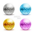Set of disco balls. Royalty Free Stock Photo