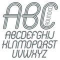 Set of disco vector upper case English alphabet letters, abc iso Royalty Free Stock Photo