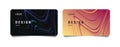 Set of discount or bank cards with fluid premium texture in two colors, dark and loght pink gold, business layout