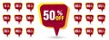 Unique set of discount icons, vector illustration Royalty Free Stock Photo