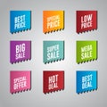 Set of discount promo badge, Best Price, Big Sale Banners, labels, badges Royalty Free Stock Photo