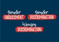 Set of Discrimination, Racism and Harassment label. Font with Br