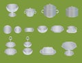 Set of dishes on a green background Royalty Free Stock Photo