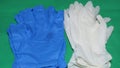 Set disposable of medical gloves. Use in hospital or medical studies against coronavirus or infections