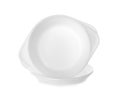 Set of disposable plastic dishware isolated Royalty Free Stock Photo
