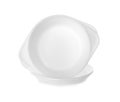 Set of disposable plastic dishware isolated Royalty Free Stock Photo
